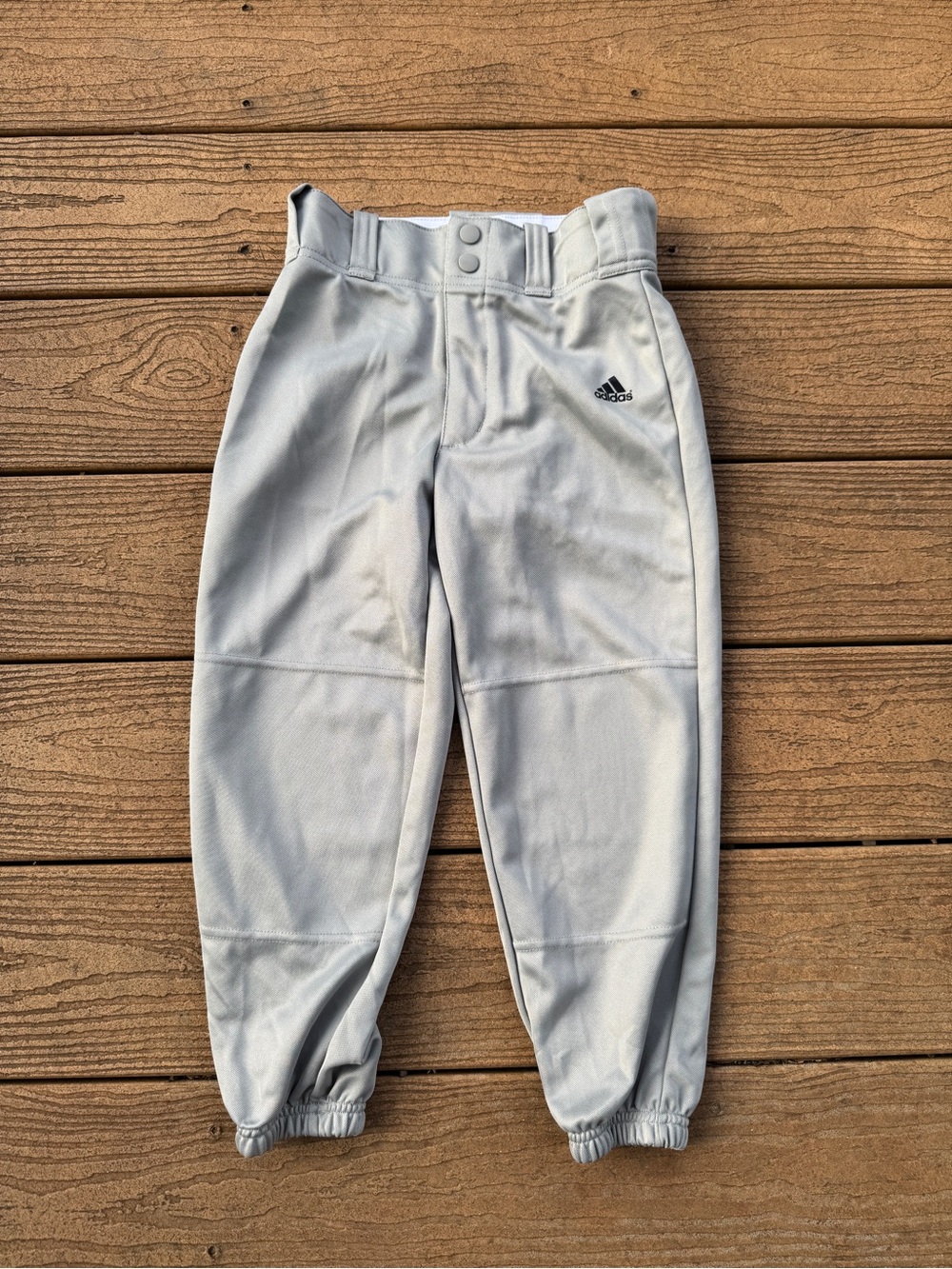 adidas Light Gray Kids' Jogger Baseball Pants